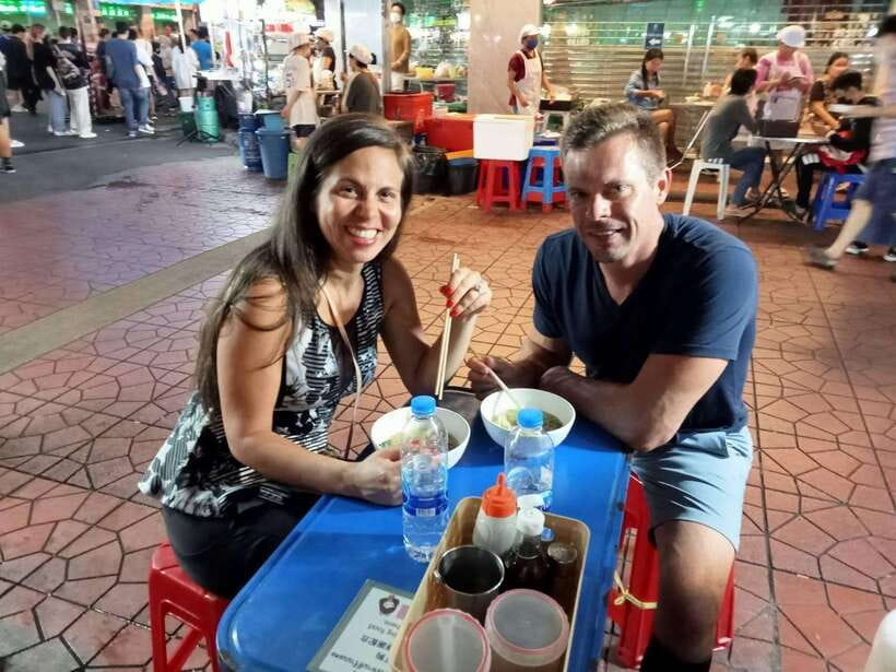 Bangkok Tuk-Tuk by Night with Chinatown Street Food Meal - Grand Palace and Wat Phra Kaew from the road