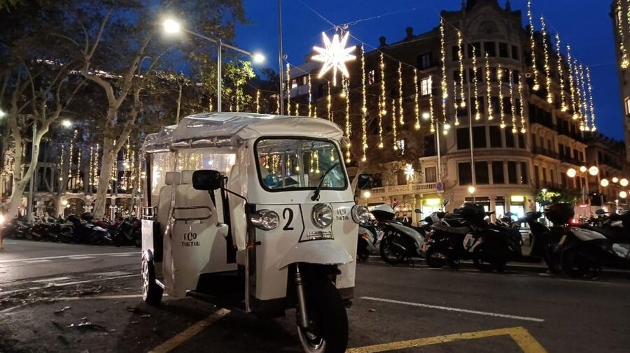 Barcelona: Private Christmas Lights Tour by Eco Tuk Tuk - Palau Robert and Barcelona’s decorated avenues