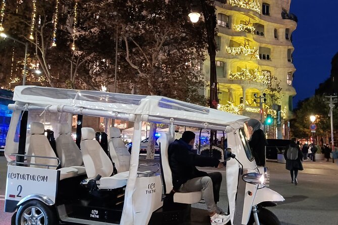 Christmas Lights Tour of Barcelona in Private Eco Tuk Tuk - Passeig de Gracia and Barcelona’s Modernist façades