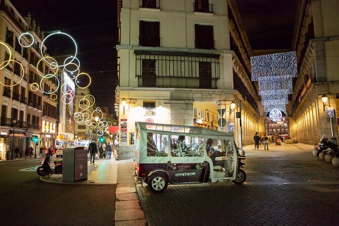 Christmas Lights Tour of Madrid in Eco Tuk Tuk Private - Canalejas, Congress, and the central city