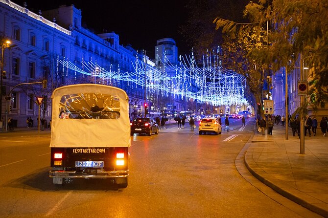 Christmas Lights Tour of Madrid in Eco Tuk Tuk Private - San Jerónimo el Real, a welcome extra