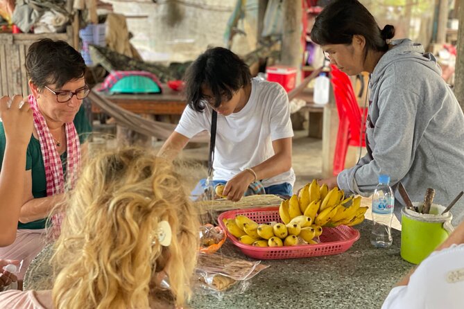 Full day tour by bicycle & tuk tuk,bamboo train,bat cave,villages - Wat Samrong Knong and Cambodia’s painful past