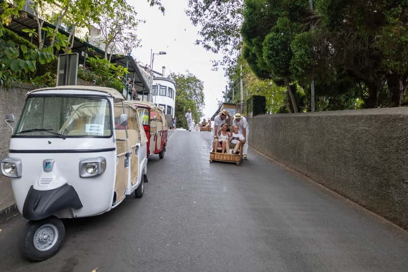 Funchal: Guided Tuk Tuk Tour to Toboggan Rides & Old Town - Monte and the basket sled ride