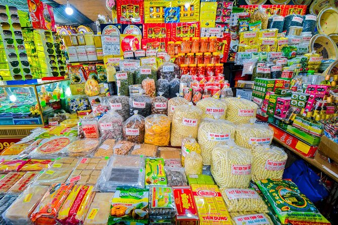 Hue Food Tour by Walking or Cyclo or Motorbike with Driver - Cross Truong Tien Bridge with banh khoai and nem lui