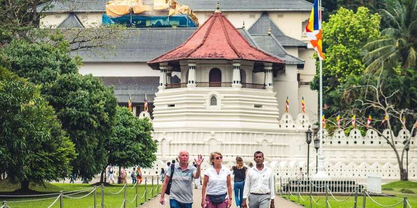 Kandy: Private Guided City Tours by Tuk Tuk Sightseeing Tour - Looking down from Kandy View Point