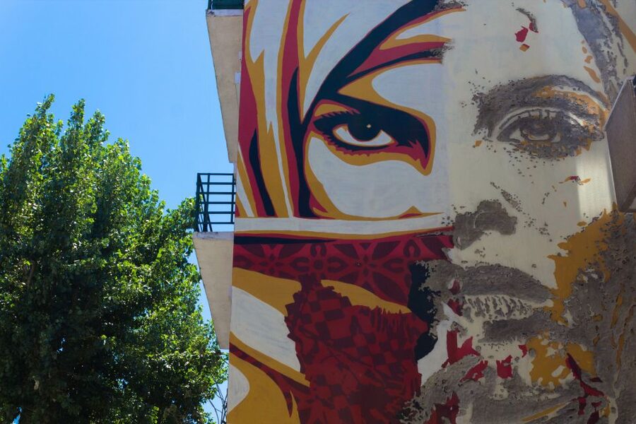 Lisbon: 3-Hour Street Art Tuk Tuk Tour - Graça shows art with a view