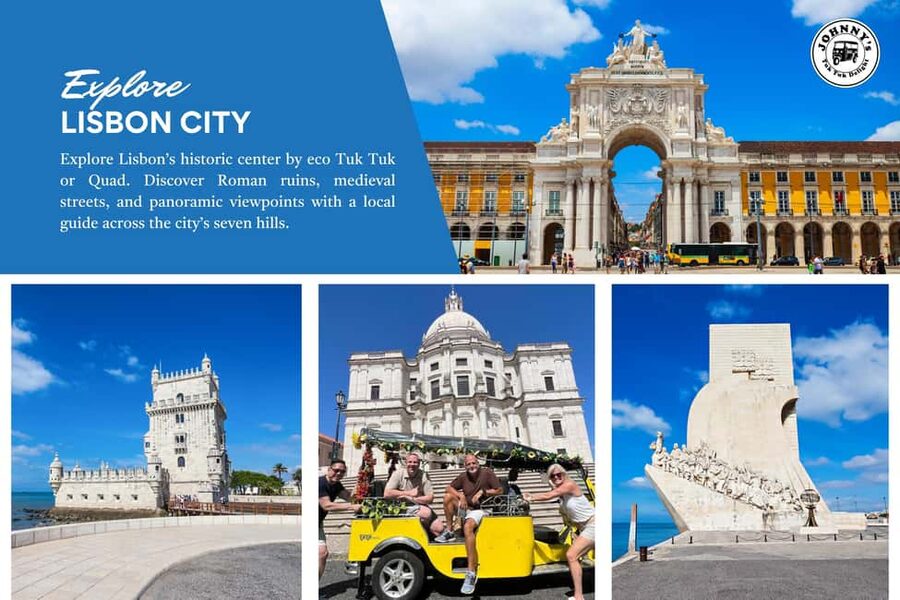 LISBON : EXPLORE OLD TOWN ALFAMA BY ELECTRIC TUK TUK - Starting at Time Out Market and Commerce Square
