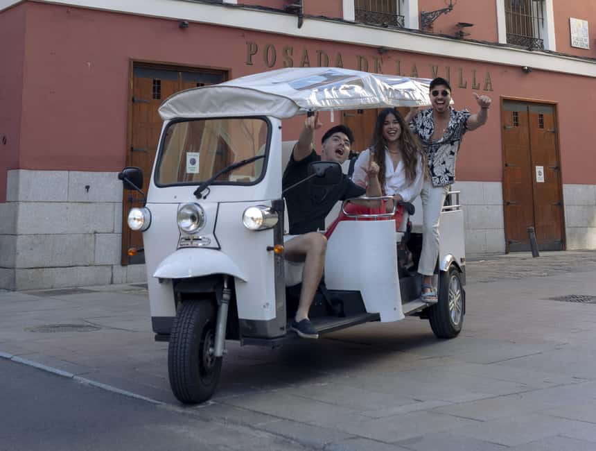 Madrid: Eco-Friendly, Private, and Unique Tuk Tuk Experience - The western start: San Miguel and the Royal Palace