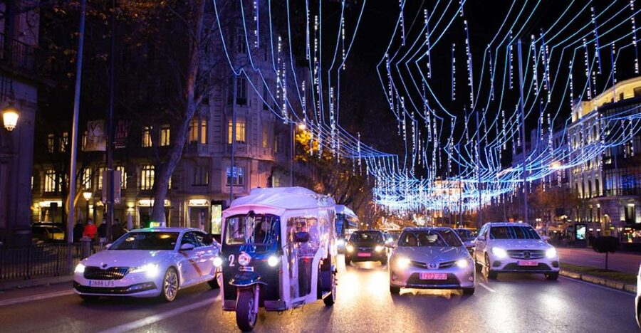 Madrid: Private Christmas Lights Tour by Eco Tuk-Tuk - Congreso de los Diputados and Neptune Fountain