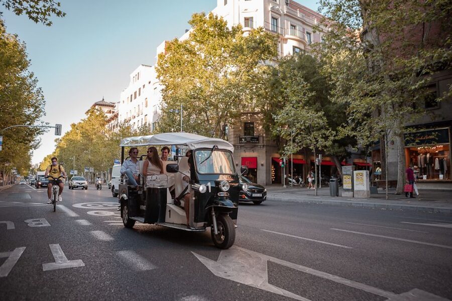 Madrid: Private City Tour by Eco Tuk Tuk - San Jerónimo el Real and the Retiro Sights
