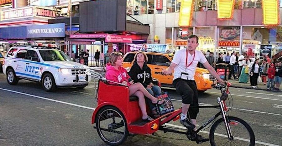 NYC Pedicab Tours: Central Park, Times Square, 5th Avenue - Times Square and Broadway after dark