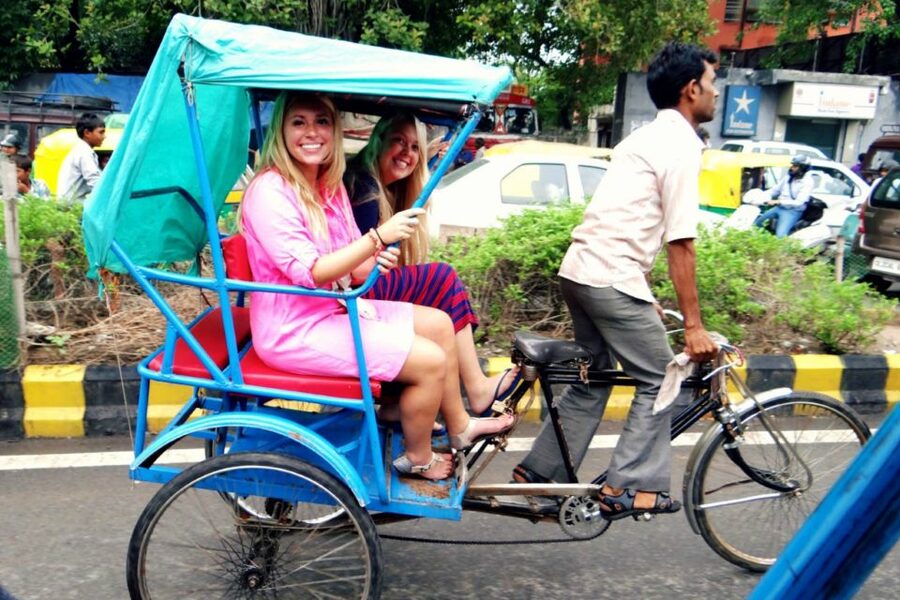 Old Delhi: 3-Hour Tuk-Tuk/Rickshaw Tour - Chandni Chowk from the back of a rickshaw