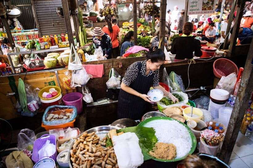 Phnom Penh | Food & Street Art Half Day Tour by Tuk Tuk - Boeng Keng Kang Market starts the morning