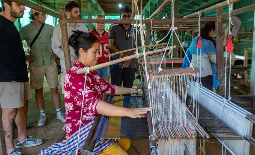 Phnom Penh to Silk Island By Tuk-Tuk with local Expert - The family silk workshop on Silk Island
