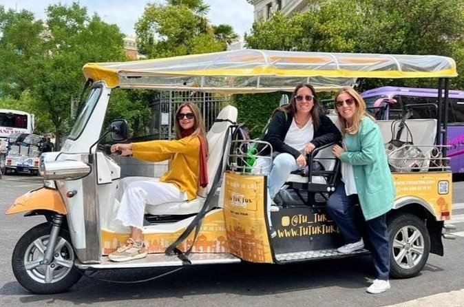 Privately Guided Panoramic Tour in Yellow Tuk Tuk from Madrid - Paseo de la Castellana and Santiago Bernabéu