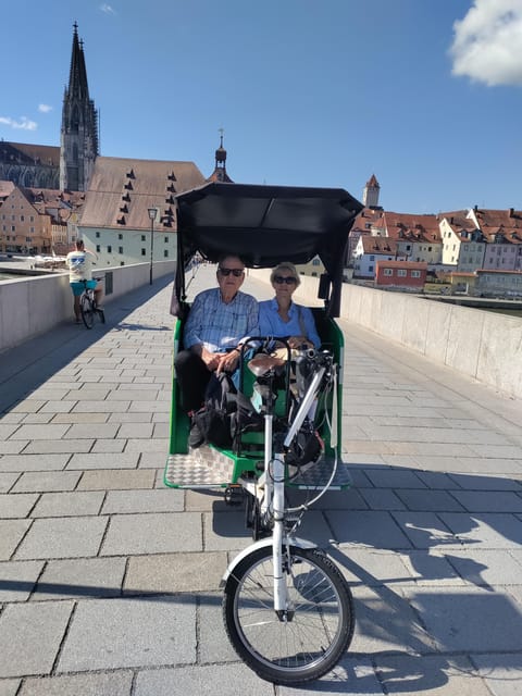 Regensburg citytour rickshaw-pedicab - Eselsturm, Porta Praetoria, and the Roman layer
