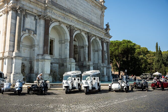 Rome Tuk-tuk Tour with Hotel Pickup and Prosecco - The Colosseum from a practical outside viewpoint