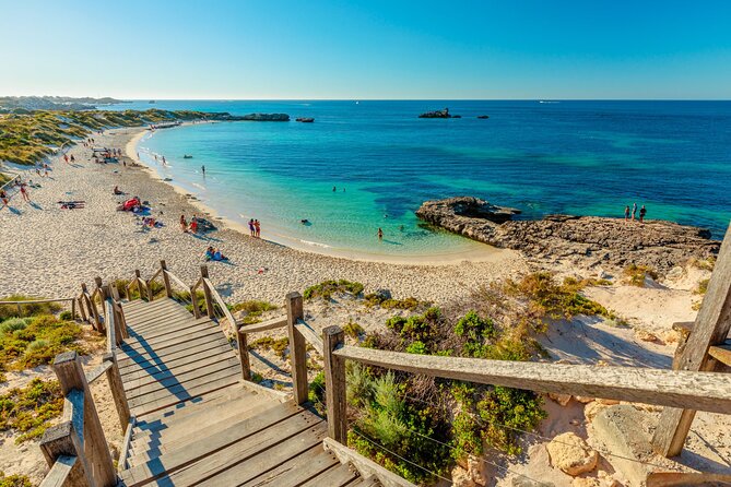 Rottnest Island 90-minute E-Rickshaw Adventure with Tour Guide - Bathurst Lighthouse and views toward Pinkies Beach
