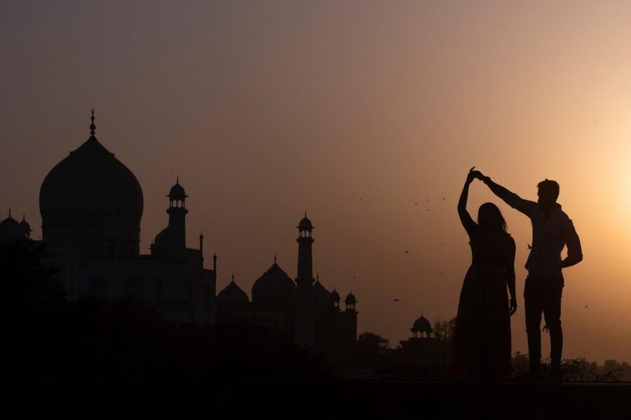 Sunrise Taj Mahal, Agra Fort & Mehtab Bagh Tour by Tuk Tuk - Mehtab Bagh and the Taj Mahal across the Yamuna
