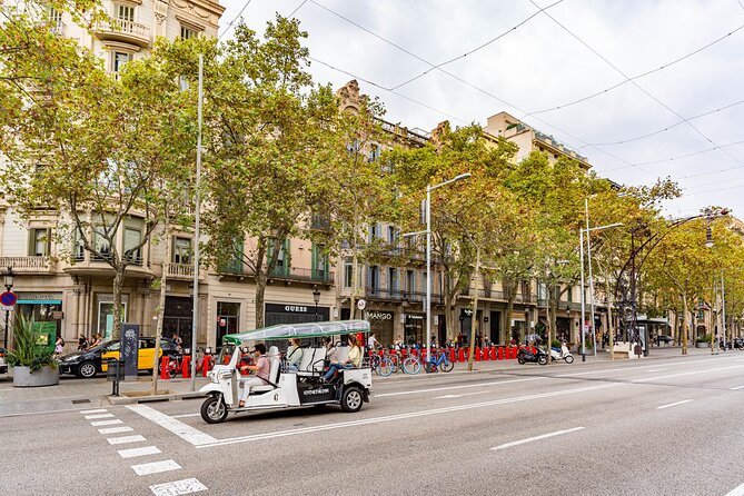 Tour Welcome Barcelona with Local Guide in Eco Tuk Tuk Private - Plaça de Catalunya and the city center