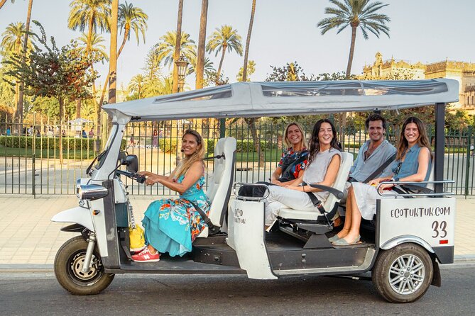 Tour Welcome Seville with Local Guide in Eco Tuk Tuk Private - Plaza de España and María Luisa Park