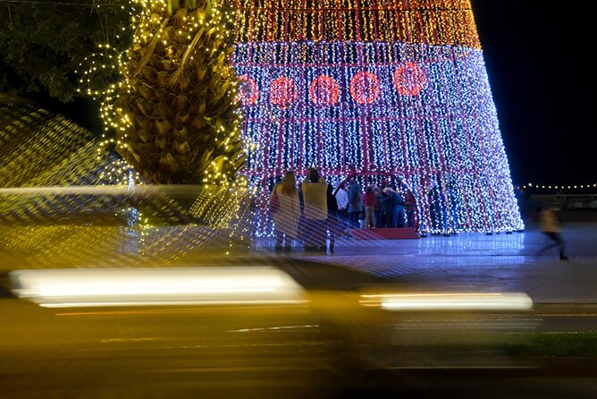 Tuk Tuk Funchal Magic Christmas Lights - Funchal Cathedral under Christmas lights