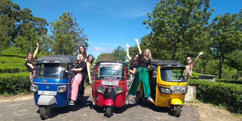Tuk-Tuk Safari Liptons seat,Tea Fields Hike,TeaFactory Tour - Walking through working tea fields